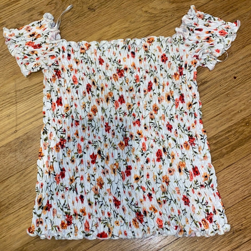 Floral over the shoulder crop top